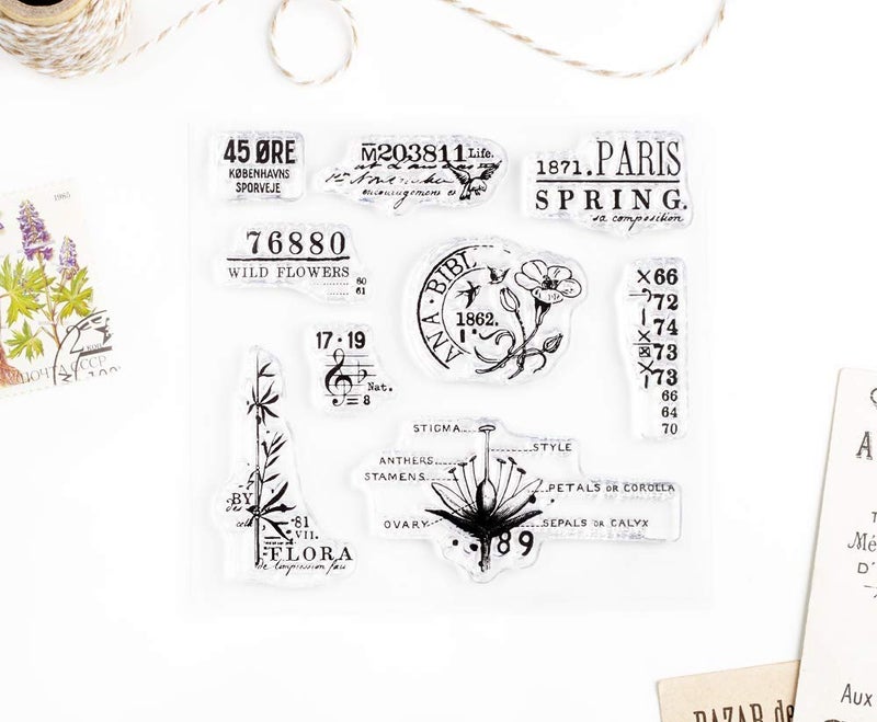 Wintertime Crafts Spring Vintage Small Clear Stamps 4x4 inch by Wintertime Crafts for Scrapbooking and Art Journals - Image 2